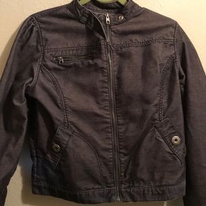Black moto bomber jacket mossimo large